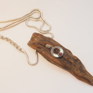 Silver and Wood Necklace