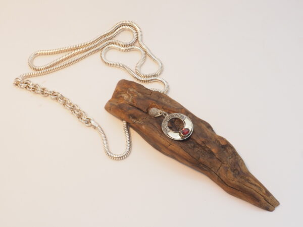 Silver and Wood Necklace