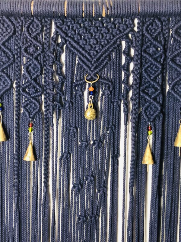 Blue Bells - Navy 5mm twisted cotton - Wall Hanging Piece